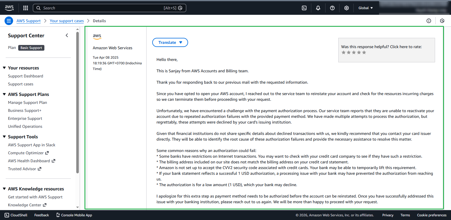 AWS Support
